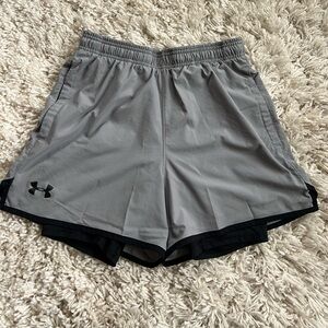 Under Armour Men's Athletic Shorts — Gray with Black Trim